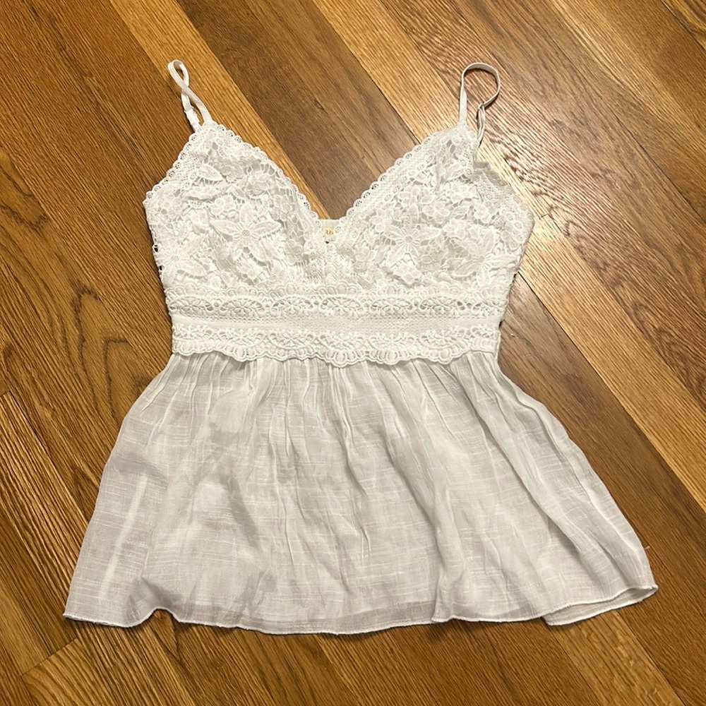 White Lace Babydoll Top